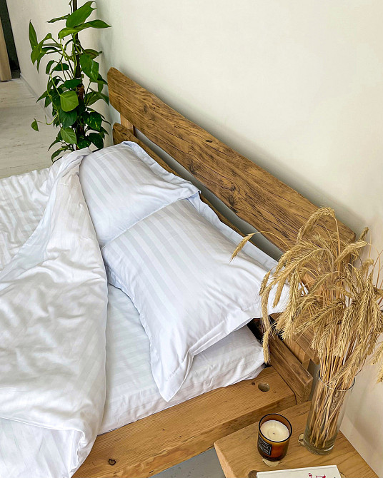 Комплект постільної білизни Ideal Textile страйп-сатин двоспальний євро смужка 2 см (56860553) Чернівці - фото 2