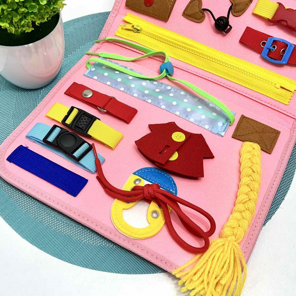 Сумочка розвиваюча тканинна з навчальними елементами Рожева (C60521) Чернігів - фото 2