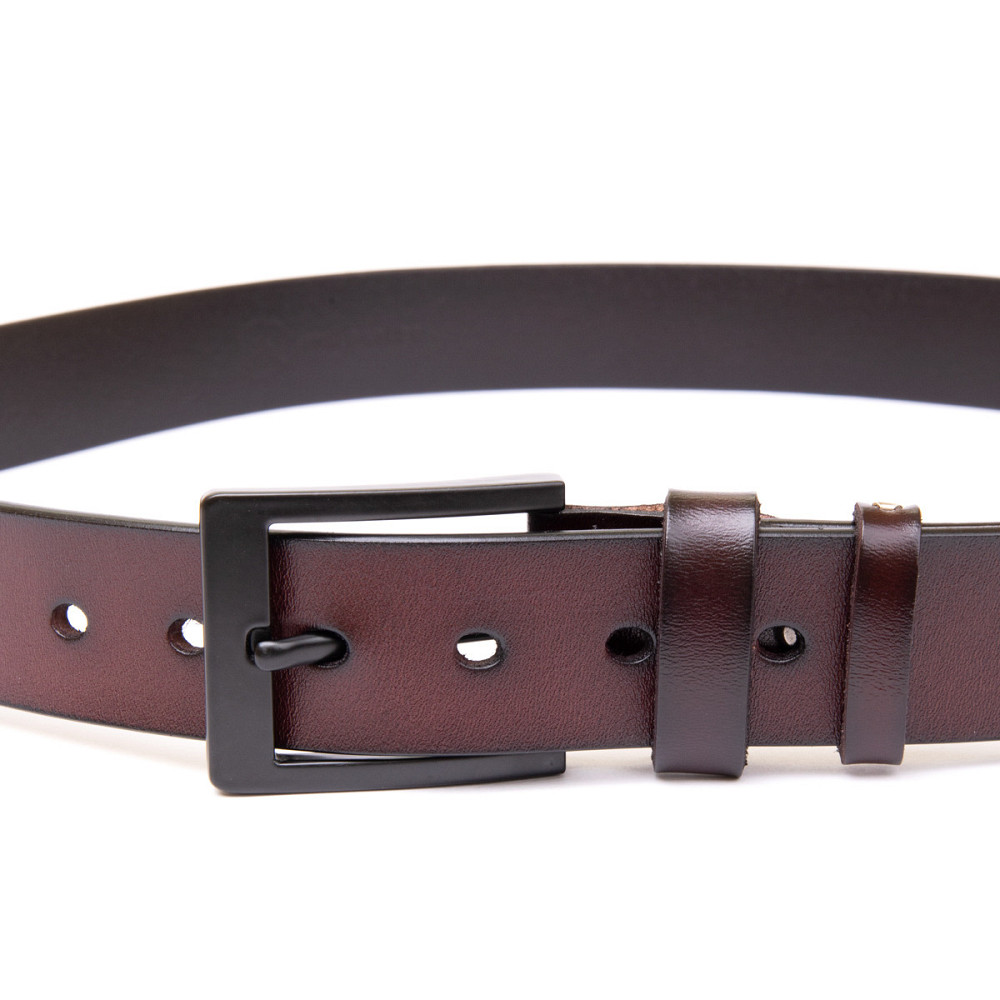 Ремінь з затемненою пряжкою чоловічий Vintage 20380 Коричневий Київ - фото 5