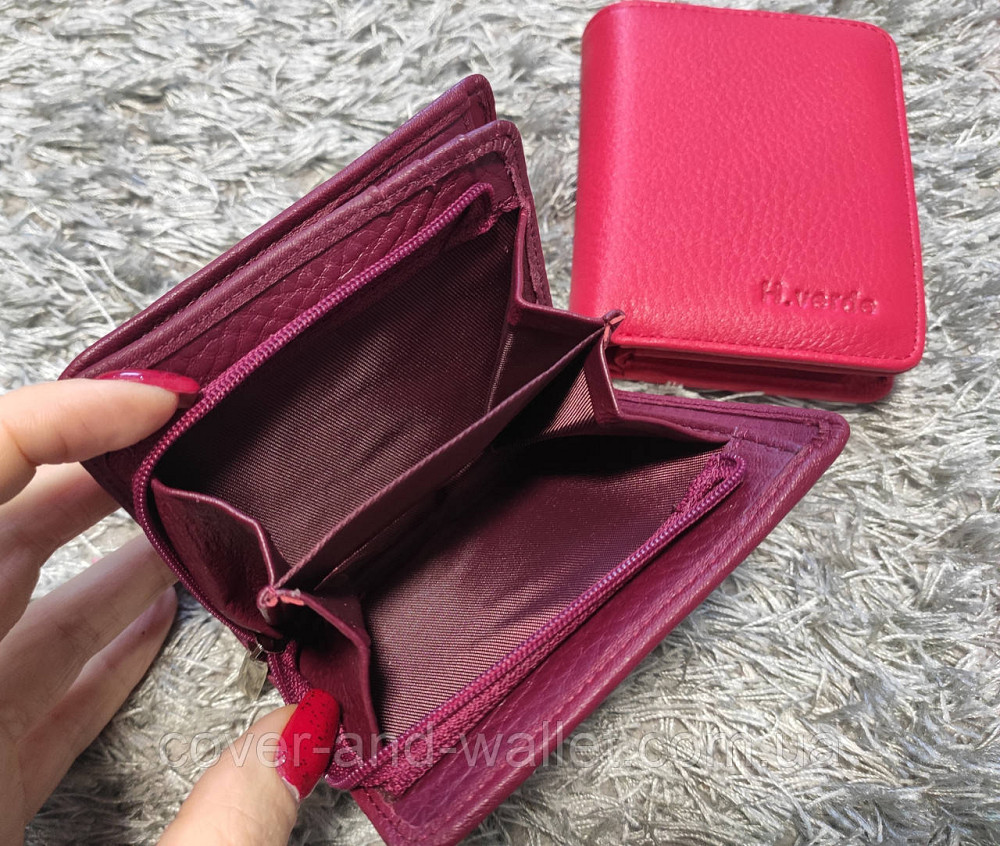 Небольшой женский кожаный кошелек цвета марсала Helen Verde Киев - изображение 4