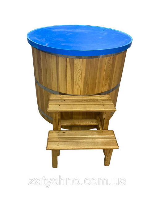 Купель з ясеня з кришкою та поліпропіленовою вставкою Київ - фото 1