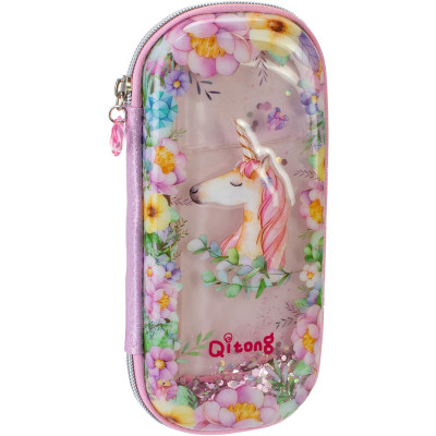 Пенал Cool For School аквариумный 1 отделение с органайзером розовый (QT-5753-Pink) Винница - изображение 1