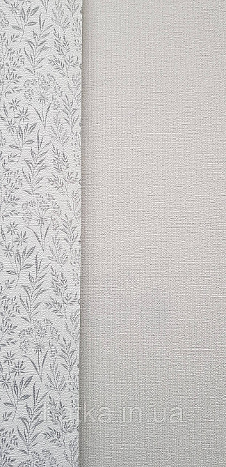 Обои виниловые на флизелине Rasch County Living метровые однотонные матовые под ткань лен светло серые Киев - изображение 1