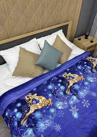 Плед-покривало 200х230 см з різдвяним принтом Різнобарвний (87-321) Київ