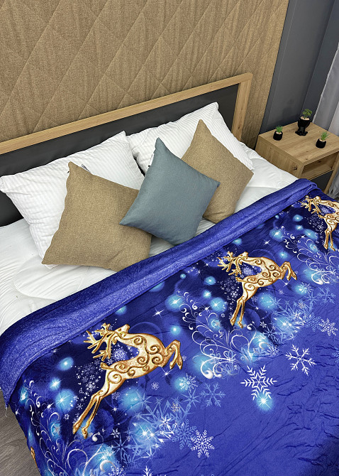 Плед-покрывало 200х230 см с рождественским принтом Разноцветный (87-321) Киев - изображение 2