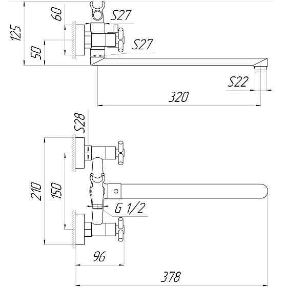 Змішувач для ванни Globus Lux DUKAT SD4-208 Київ