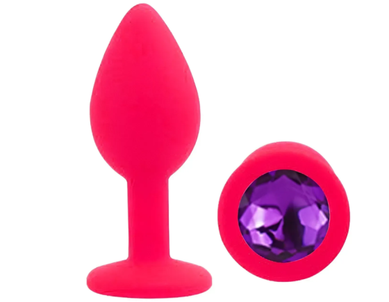 Силиконовая анальная пробка EGZO - Silicone Pink Round Plug Purple, size S Sex Aura Киев