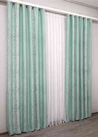 Комплект готових штор VR-Textil Льон № 1157ш Блакитний 140х270 см 2 шт (39-765 ) Київ