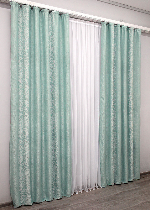 Комплект готових штор VR-Textil Льон № 1157ш Блакитний 140х270 см 2 шт (39-765 ) Київ - фото 5