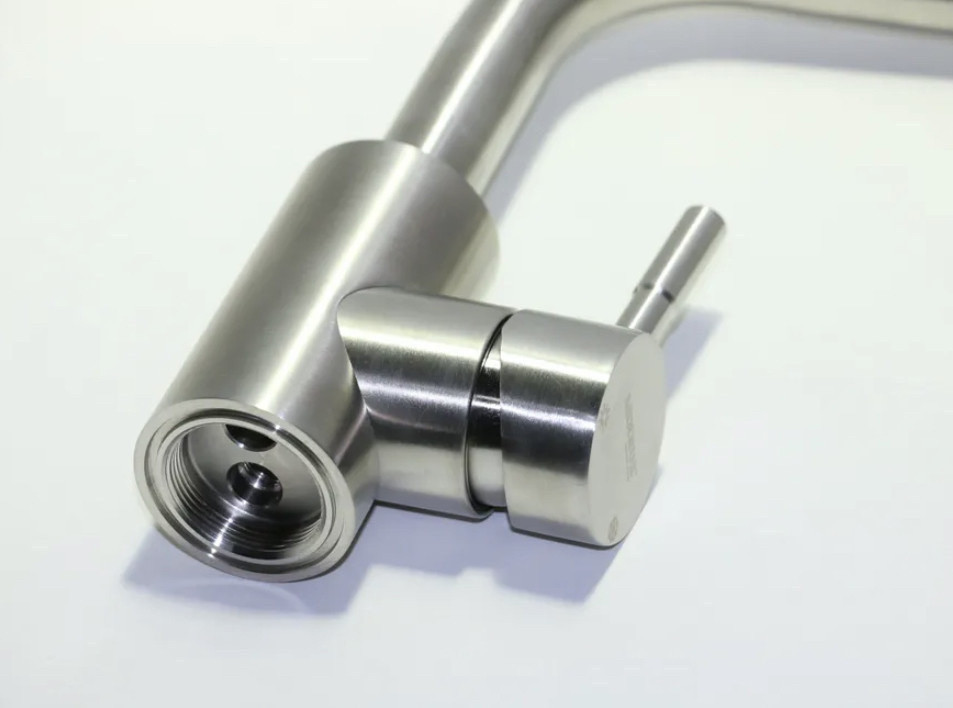 Змішувач для умивальника SUS304 Zerix SUS-001G з нержавіючої сталі поворотний вилив Чернівці - фото 3