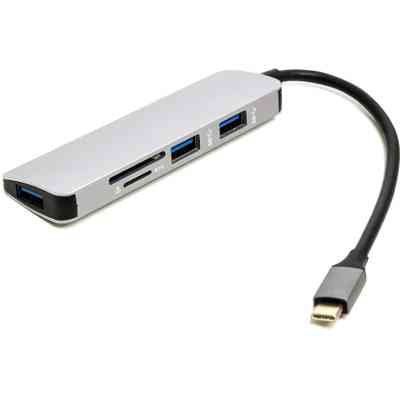 Концентратор USB Type-C to 3*USB 3.0 Ports + TF/SD Card Reader PowerPlant (CA912100) Винница