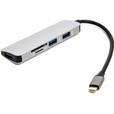Концентратор USB Type-C to 3*USB 3.0 Ports + TF/SD Card Reader PowerPlant (CA912100) Вінниця - фото 1