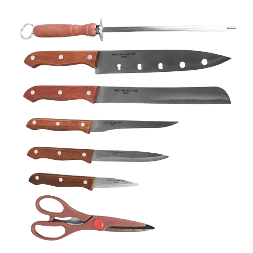 Набір ножів Rainbow 7 предметів на підставці дерев'яні ручки MR-1403 Maestro Житомир - фото 3