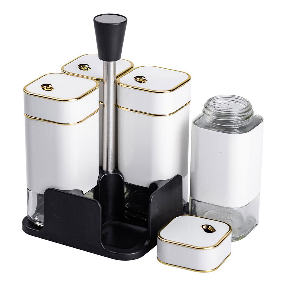 Набор для специй на подставке 4 предмета 10х10х17 см емкости для приправ 120 мл Белый HP-1312 Киев - изображение 5