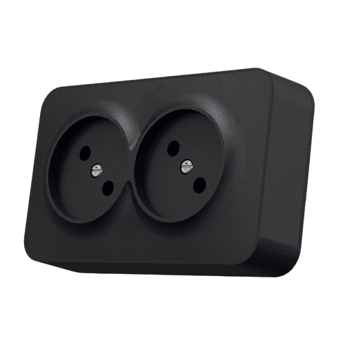 BINERA чорний/графіт Розетка зовнішня 2-а IP20 Videx Житомир - фото 2