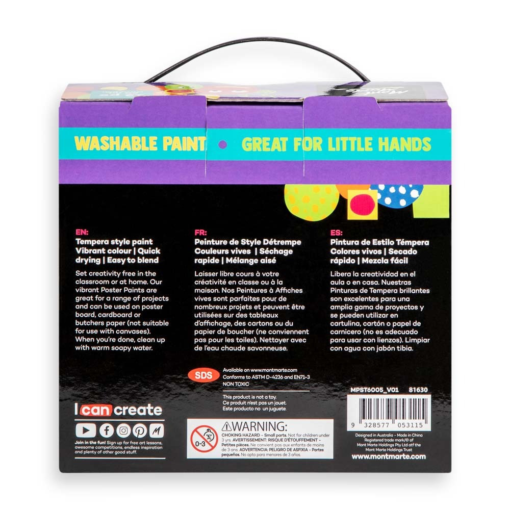 Металлические краски для плакатов постеров Mont Marte Metallic Poster Paints 12pc x 60ml Каменец-Подольский - изображение 3