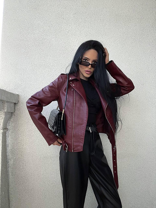 Куртка косуха жіноча Бордовий L Харків - фото 4