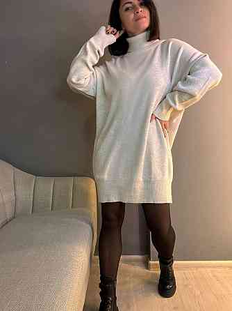 Платье женское My fashion 2024101 свитер воротник хомут оверсайз удлиненный one size, світло-бежевый Одесса