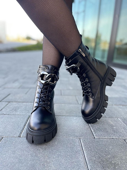 Miralux Черевики жіночі MiraLux чорні шкіра натуральна зима высота 17 см (4887) Коломия - фото 5