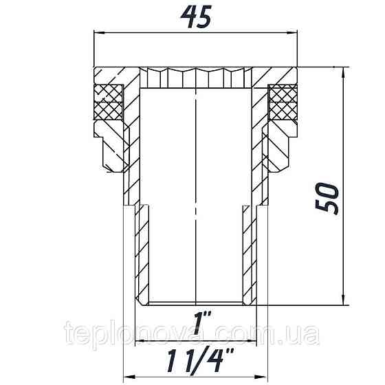 Врезка в бак 1″Н никелированная усиленная NO305R OPTIMUM Черновцы