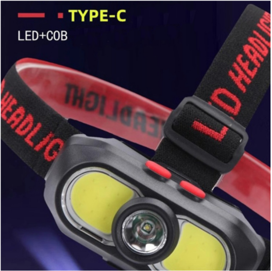 Налобний ліхтар KX-302-LED, 2COB, PL168, 1x18650, ЗУ Type-C Дніпро