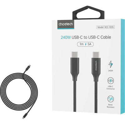 Дата кабель USB-С to USB-С 2.0m 240W USB2.0 Choetech (XCC-1036-BK) Вінниця - фото 4