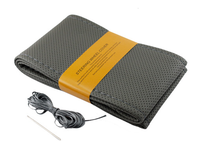 Сіра оплетка-чохол на кермо з екошкіри для авто Київ - фото 7