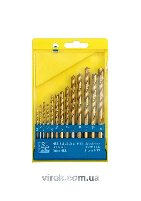 Набір свердл по металу STHOR HSS титан. Ø = 2,0 — 8,0 мм, 13 шт. [25/50] Одеса - фото 1