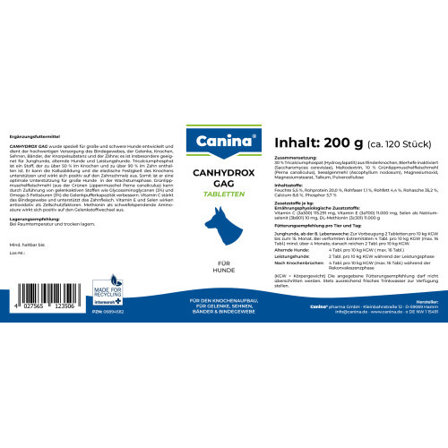Вітамінний комплекс Canina Canhydrox GAG для собак при проблемах з суглобами та м язами 200 г 120 табл. Київ - фото 3