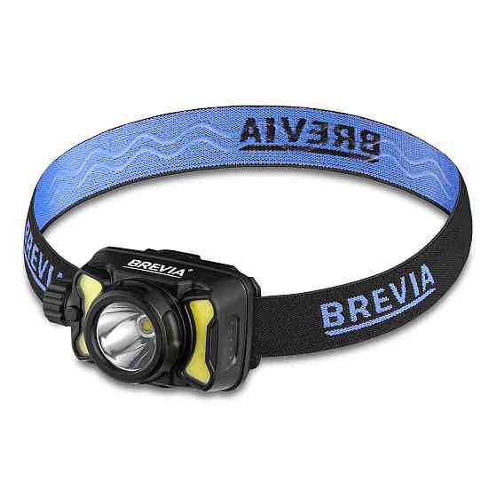 Ліхтар налобний Brevia 600Lm, 3W CREE XPG+COB, 1200mAh/3xAAA, білий/червоний Львів
