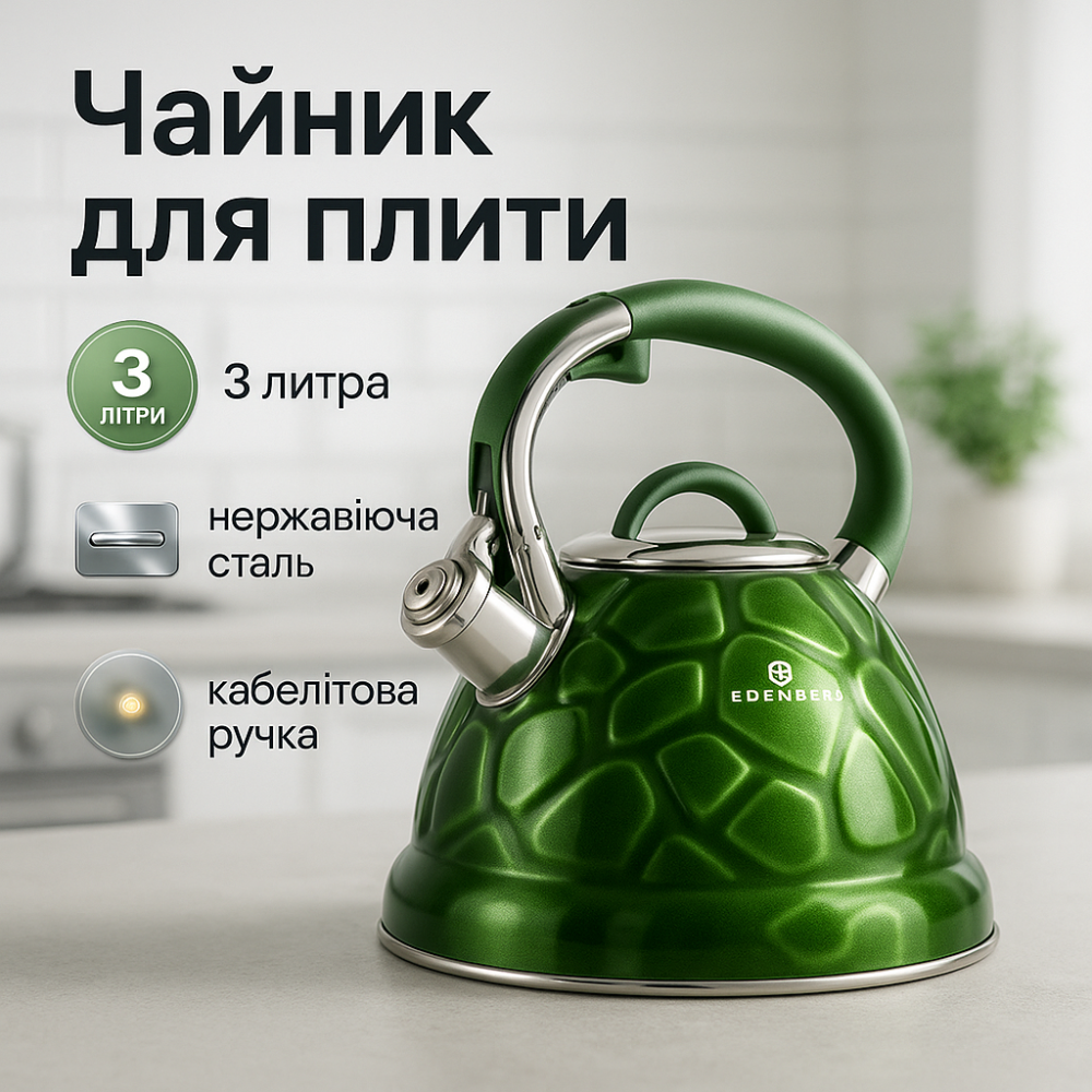 Чайник стальной со свистком на плиту, Чайник для воды на газ плиту для кухни NI-83 Львов - изображение 11