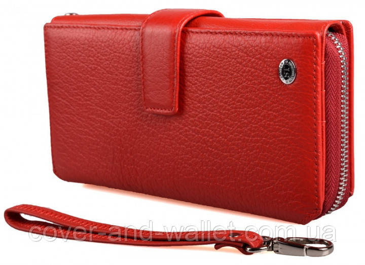 Стильний шкіряний гаманець клатч блакитного кольору Київ - фото 8