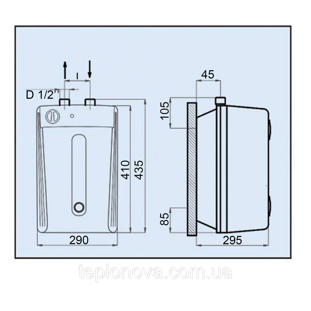 Водонагрівач LEOV LUN Small 10 l підведення води зверху Чернівці - фото 6