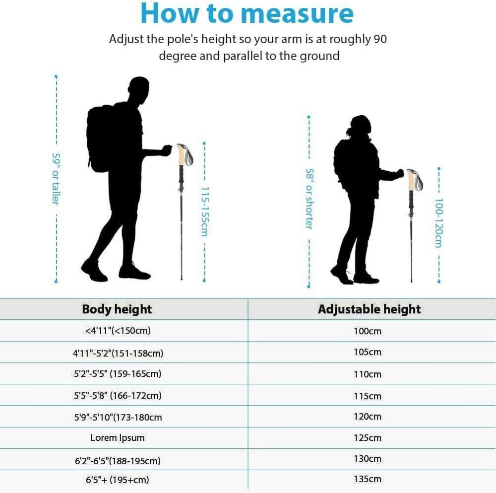 Туристичні трекінгові палиці складані комплект 2 шт, скандинавські палиці для ходьби легкі алюмінієві, чорні для походу альпінізму Київ - фото 6
