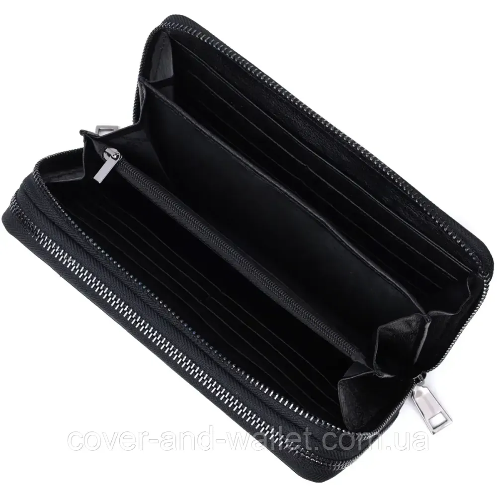 Мягкий кожаный мужской кошелек клатч на две молнии на много карточек ST 274 Киев - изображение 7