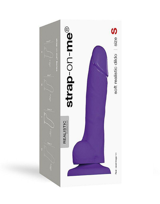 Реалистичный фаллоимитатор Strap-On-Me SOFT REALISTIC DILDO Violet - Size S Sex Aura Киев - изображение 4
