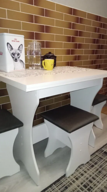 Стіл для кухні - розкладний Ш89хГ59хВ76 см - Білий Львів - фото 7