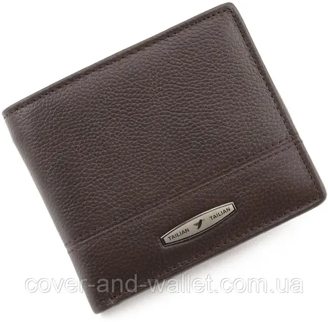Небольшой кожаный мужской бумажник с монетницей Tailian Киев - изображение 2