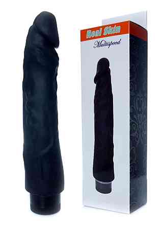 Вибратор - Real Skin Multispeed Black, 22,5 см Sex Aura Киев