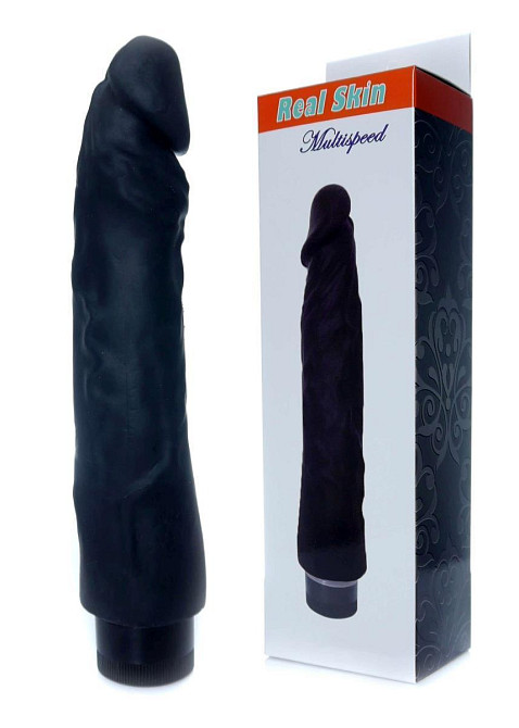 Вібратор - Real Skin Multispeed Black, 22,5 см Sex Aura Київ - фото 1