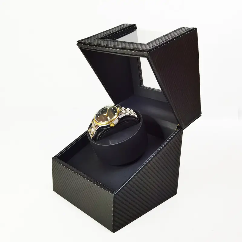 Шкатулка для подзавода часов Виндер тайммувер для 1-х часов (Черный с черным 1) Винница - изображение 3