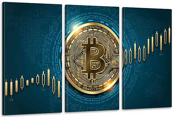Модульна картина у вітальню/ спальню    Биткоін    ART-196_3A Київ