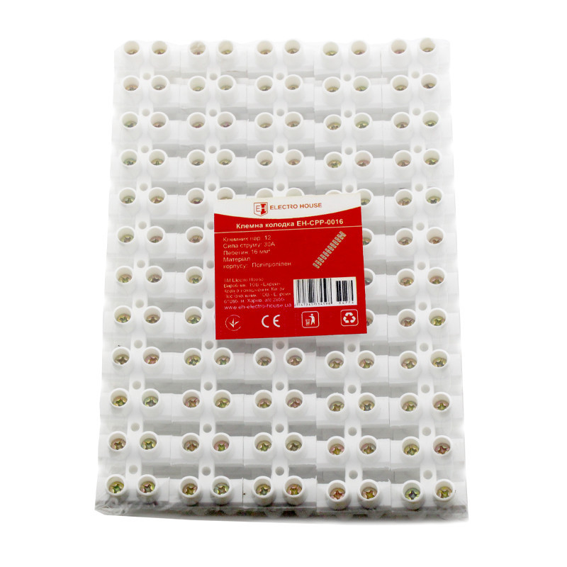 Клеммная колодка 16 мм2 30A, полипропилен Днепр - изображение 1