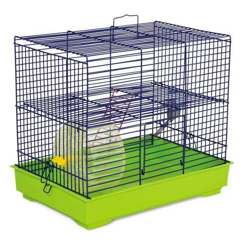 Клітка Природа «Міккі» для дрібних декоративних гризунів, з колесом 37x25x30 см (хром/салатова) Вінниця - фото 1