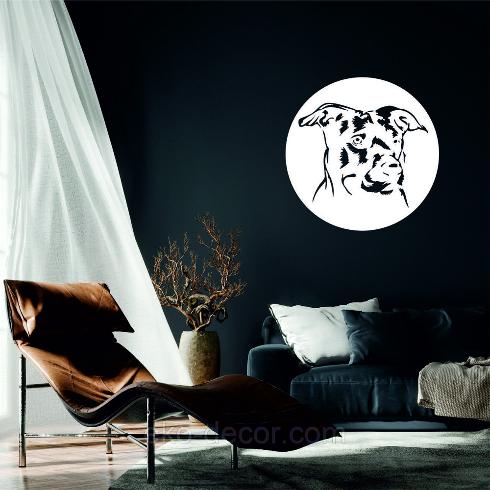 Декоративне настінне Панно «Собака», Декор на стіну 90*90 см, Білий Київ - фото 1