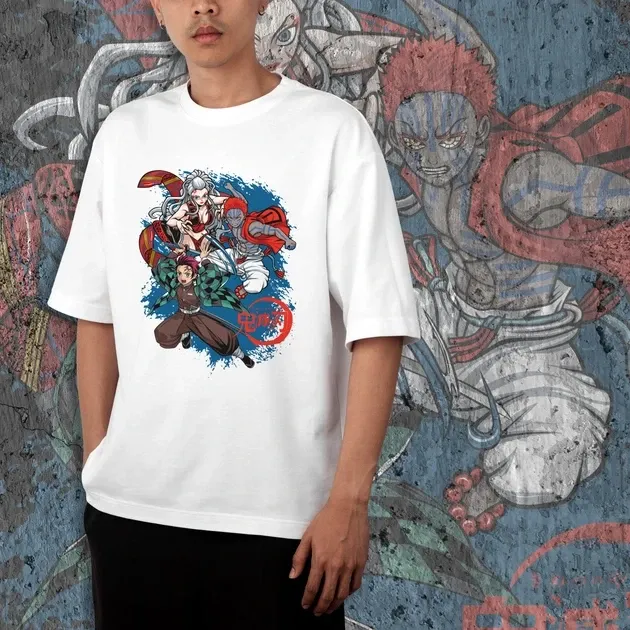 Футболка для підлітка хлопчика з принтом Клинок, рассекающий демонов Танджиро, Дакі, Аказа WE Розмір 160 Anime10359 Дніпро - фото 3