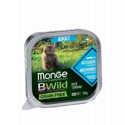 Паштет для котів Monge BWild Grain Free Wet Anchovies Adult Cat 100 г (8009470012874) Вінниця
