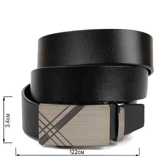 Ремінь чоловічий c затемненоб металевою пряжкою Vintage 20208 Чорний Київ