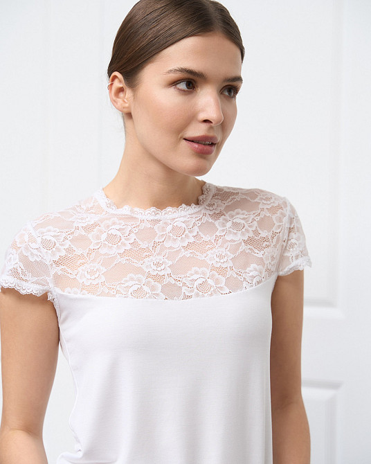 Футболка Ozkan з прозорим верхом, біл, чорн — Viscose XL Київ - фото 6