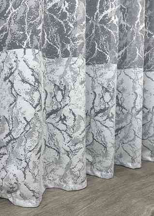 Тюль жаккард цвет белый с серым 1670т Киев